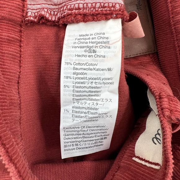 MADEWELL Pants Womens 27 Rust Cali Demi Boot Jeans Corduroy Button Front Edition - Picture 11 of 16